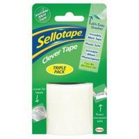 Sellotape Clever Tape Dispenser Roll Write-on Copier-friendly Tearable 18mmx15m Matt (Pack of 18 Rolls)