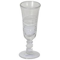Set of 6 Champagne Glasses with White Spiral