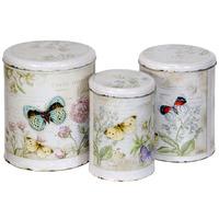 Set of 3 Butterfly Round Tins