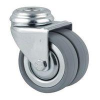 SET OF 5 X 75MM TWIN CASTORS, TWO BRAKED