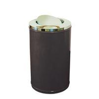 SELF-CLOSING STEEL LITTER BIN - BLACK