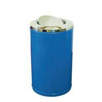 SELF-CLOSING STEEL LITTER BIN - BLUE