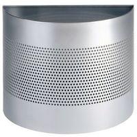 SEMI CIRCULAR STEEL WASTE SILVER PAPER BIN PERFORATED