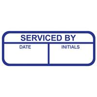 serviced by labels blue mark amp seal 40 x 15mm pack of 120