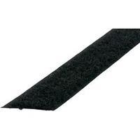 Self-adhesive velour hook-and-loop band Black