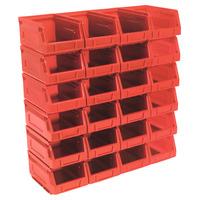 sealey tps224r plastic storage bin 105 x 165 x 83mm red pack of 24
