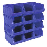 sealey tps412b plastic storage bin 209 x 356 x 164mm blue pack of 12