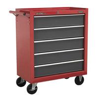 sealey ap22505bb rollcab 5 drawer with ball bearing runners redgrey