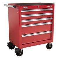 Sealey AP33459 Rollcab 5 Drawer with Ball Bearing Runners - Red