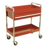 sealey cx101d trolley 2 level extra heavy duty with lockable drawer