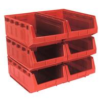 sealey tps56r plastic storage bin 310 x 500 x 190mm red pack of 6