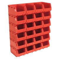 sealey tps324r plastic storage bin 148 x 240 x 128mm red pack of 24