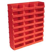 sealey tps124r plastic storage bin 103 x 85 x 53mm red pack of 24