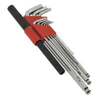 sealey ak6145 extra long ball end hex key wrench set with power ba
