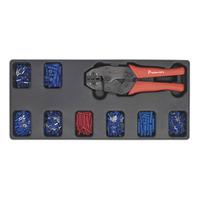 Sealey TBT16 Tool Tray - Ratchet Crimper & 325 Assorted Insulated ...