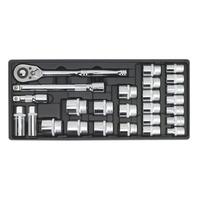 sealey tbt21 tool tray with socket set 12sq drive 26pc