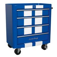 Sealey AP28204BWS Rollcab 4 Drawer Retro Style- Blue with White St...