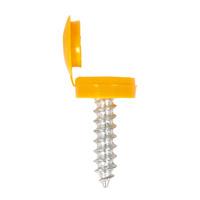Sealey NPY50 Number Plate Screw & Flip Cap Ø4.2 x 19mm Yellow Pack...
