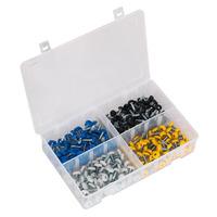 sealey ab076np number plate screw assortment 200pc 48mm x 18mm pl