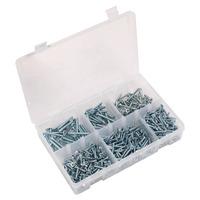 Sealey AB065STCP Self Tapping Screw Assortment 600pc Countersunk P...
