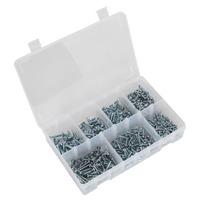 Sealey AB061SDH Self Drilling Screw Assortment 410pc Hex Head Zinc...