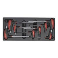 Sealey TBT06 Tool Tray with T-handle Ball-end Hex Key Set 8pc