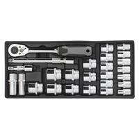 sealey tbt35 tool tray with socket set 26pc 12sq drive