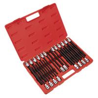 sealey ak2197 trx starsplinehexribe socket bit set 22pc 12sq