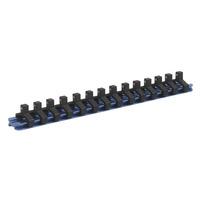 sealey sr1414 socket retaining rail with 14 clips aluminium 14sq