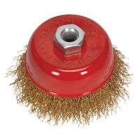 sealey cbc752 brassed steel cup brush 75mm m14 x 2mm