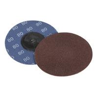 sealey ptcqc7580 quick change sanding disc 75mm 80grit pack of 10