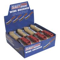 Sealey WB05DB24 Wire Brush Brassed Steel Plastic Handle Display Bo...
