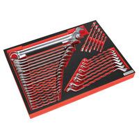 Sealey TBTP03 Tool Tray with Spanner Set 35pc