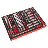 sealey tbtp02 tool tray with socket set 91pc 14in amp 38in amp 12in
