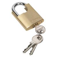 Sealey PL105 Brass Body Padlock Shrouded Shackle 50mm