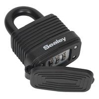 sealey pl301cw steel body weatherproof combination padlock 42mm