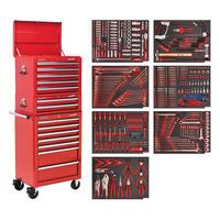 Sealey TBTPCOMBO1 Tool Chest Combi 14 Drawer - BB Runners - Red & ...