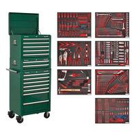 Sealey TBTPCOMBO3 Tool Chest Combi 14 Drawer - BB Runners - Grn & ...