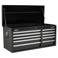 Sealey AP41110B Topchest 10 Drawer with Ball Bearing Runners Heavy-Duty - Black