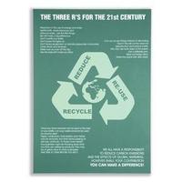 Seco 3Rs Environmental PVC Poster (420mm x 595mm) for Awareness - Recycle Reduce Re-use