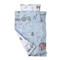 Sebra - Bed Linen Baby - Blue - Farm Motive