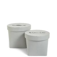 Set of 2 Faux Leather Hat boxes