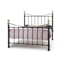 Serene Furnishings Ethan Black/Brass 4\' Small Double Metal Bed