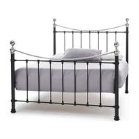 Serene Furnishings Ethan Black/Nickel 6\' Super King Black Nickel Metal Bed