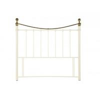 Serene Furnishings Ethan Ivory and Brass 6\' Super King Ivory Gloss Metal Headboard