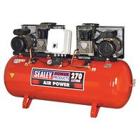 sealey sac1276b compressor 270ltr belt drive 2 x 3hp with cast cyl