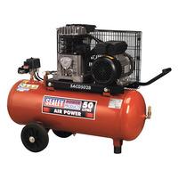 Sealey SAC0502B Compressor 50ltr Belt Drive 2hp with Cast Cylinder...