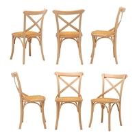 Set of 6 Natural Bistro Chairs
