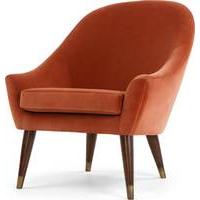 Seattle Armchair, Burnt Orange Cotton Velvet