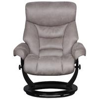 Senator Faux Suede Swivel Recliner Chair and Footstool Grey